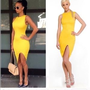 Bodycon yellow dress